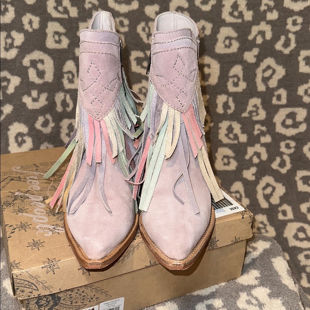 Free People Collection Lawless Fringe Western Booties in Pink Multi ππ - Picture 16 of 17